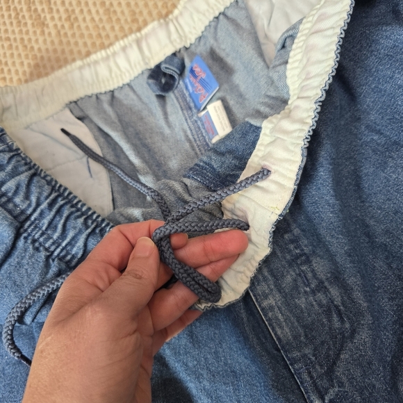 Haband's Casual Joe Jeans Shorts Blue Size Xl  Elastic Waistband - Picture 4 of 12